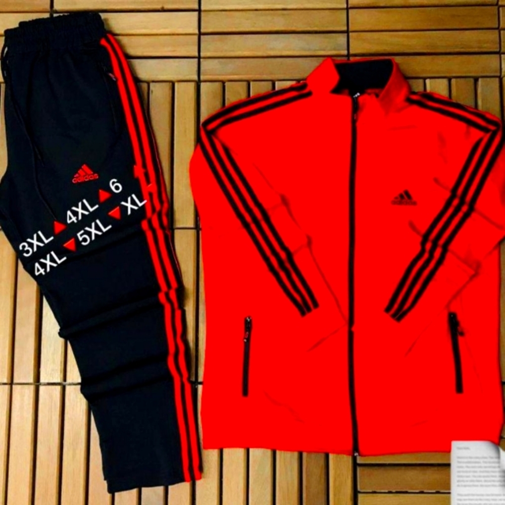 selling Adidas-branded sports tracksuits — each set includes a zip-up jack